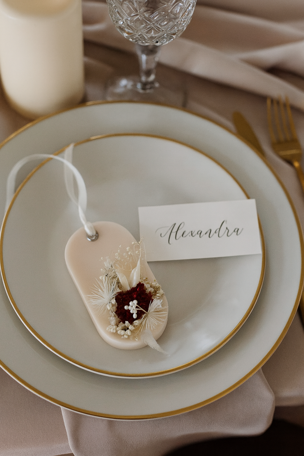 Elegant air freshener sachets arranged for bridal shower favors
